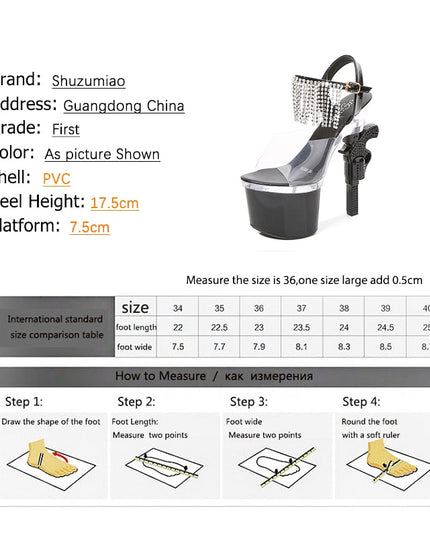 Muffin Sandals Super High Heels Transparent High Heels