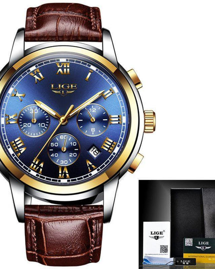 Mens Leather Casual Watch