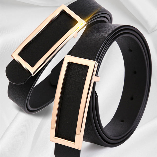 Retro Wear Belt Women's Black Classic Cowhide