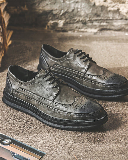 Mens Business Casual Korean Style Trendy British Mens Shoes