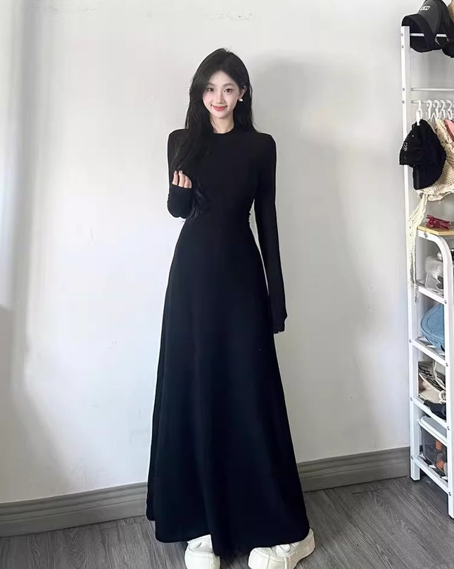 Korean Style Atmosphere Wear Black Dress