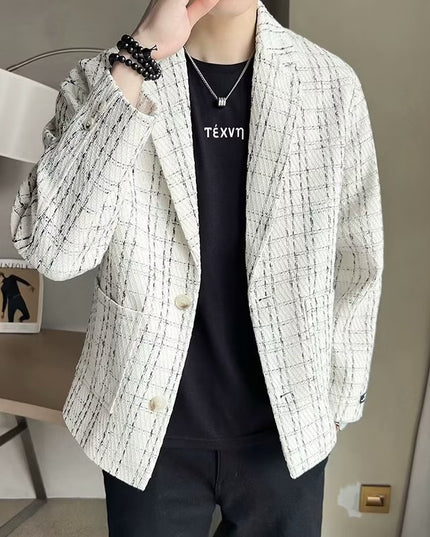 Mens Avant-garde Plaid Blazer