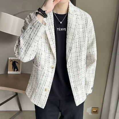 Mens Avant-garde Plaid Blazer