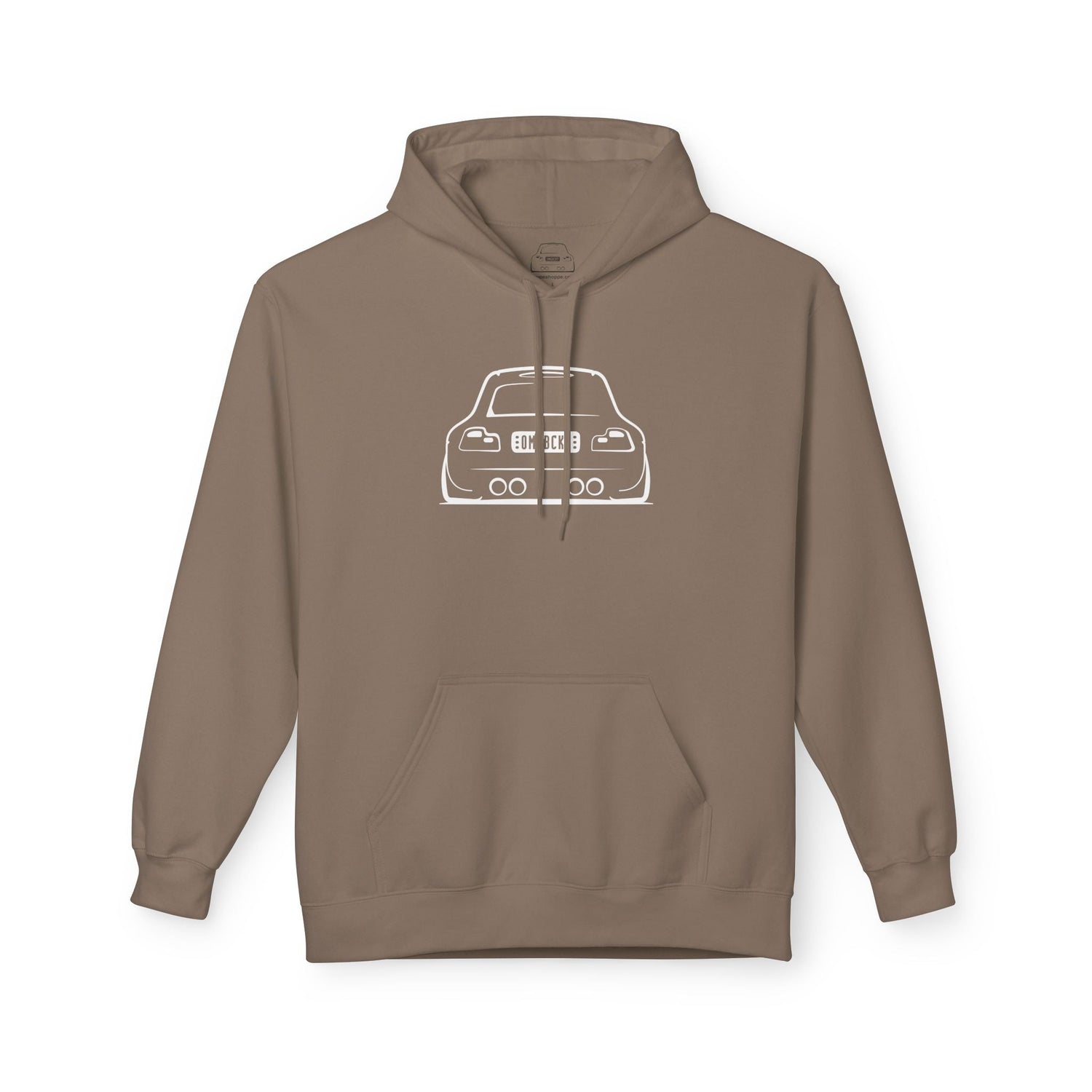 OMGBCKY White Coupe Silhouette Hoodie - Unisex Gildan Classic Softstyle Fleece Drawstring Hoodie