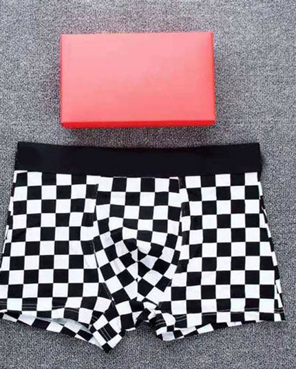 Checkered Men's Cotton Boxer Boxer Briefs