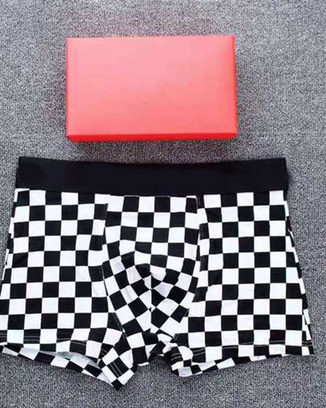 Checkered Men's Cotton Boxer Boxer Briefs