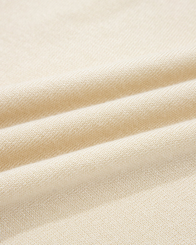 Denim Patchwork Polo Collar Short Sleeve Sweater