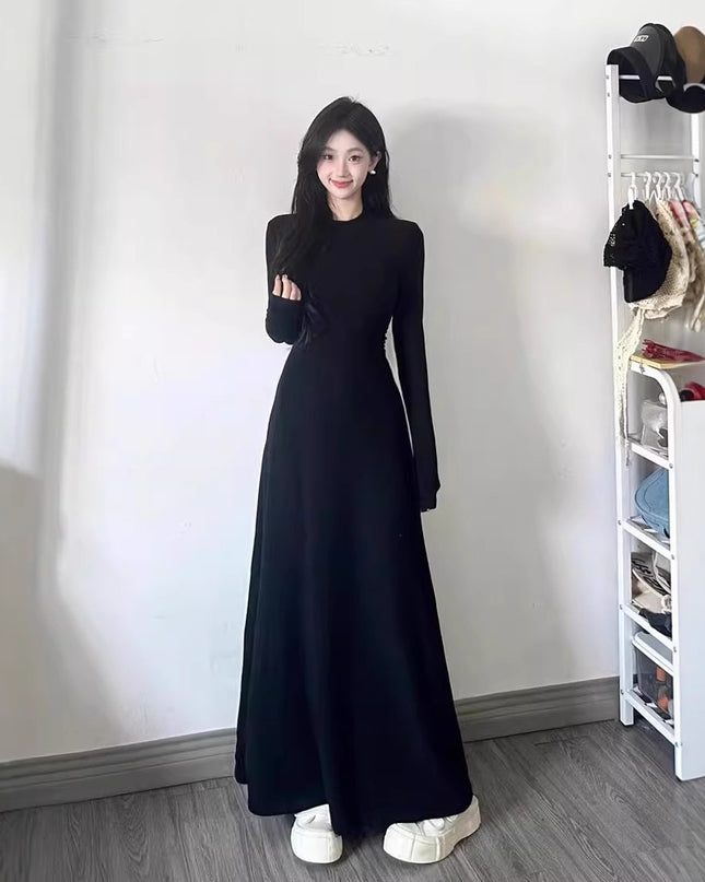 Korean Style Atmosphere Wear Black Dress
