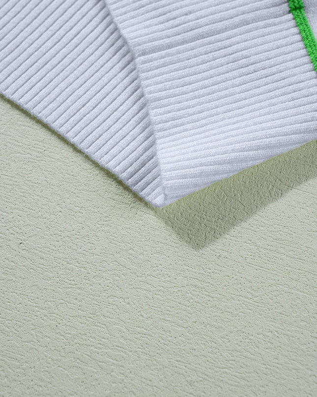 Colorblock Stripe 3/4 Sleeve Drop Shoulder Sweater