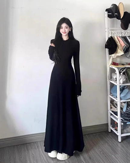 Korean Style Atmosphere Wear Black Dress