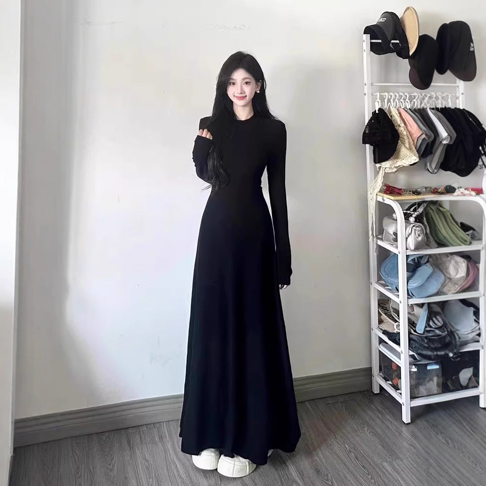 Korean Style Atmosphere Wear Black Dress