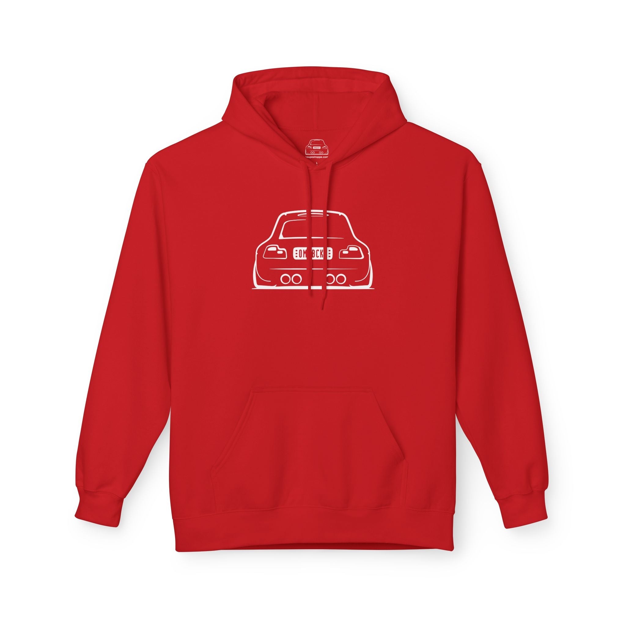 OMGBCKY White Coupe Silhouette Hoodie - Unisex Gildan Classic Softstyle Fleece Drawstring Hoodie