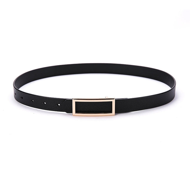 Retro Wear Belt Women's Black Classic Cowhide