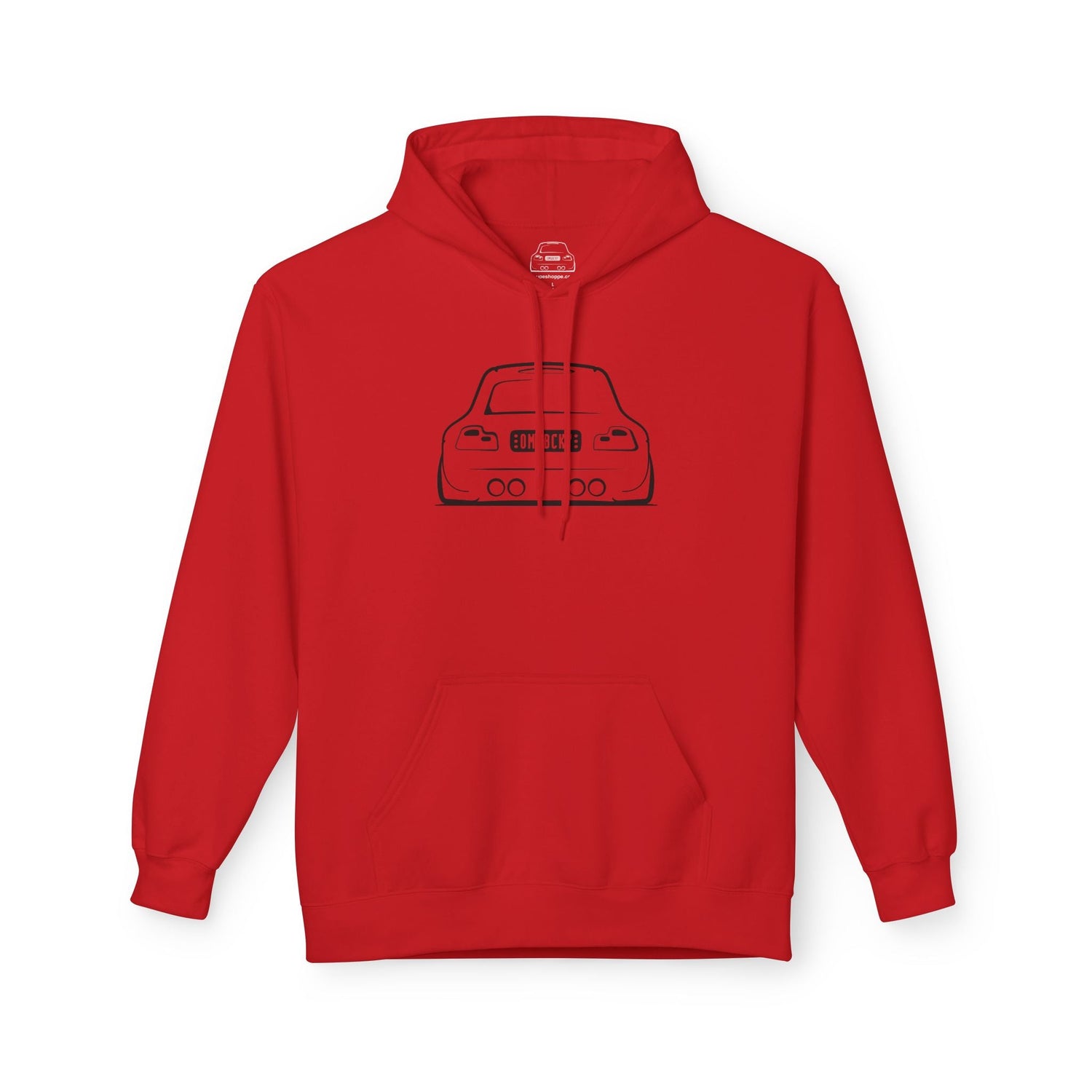 OMGBCKY Black Coupe Silhouette Hoodie - Unisex Gildan Classic Softstyle Fleece Drawstring Hoodie
