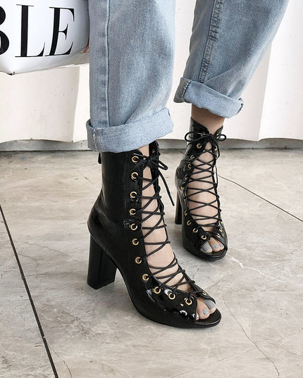 Denim high heels