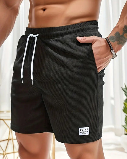 Lace-up Drawstring Shorts Summer Corduroy Sports Short Pants Mens Clothing