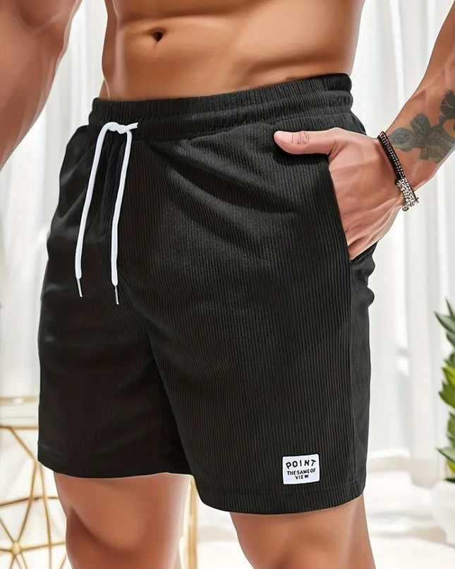 Lace-up Drawstring Shorts Summer Corduroy Sports Short Pants Mens Clothing
