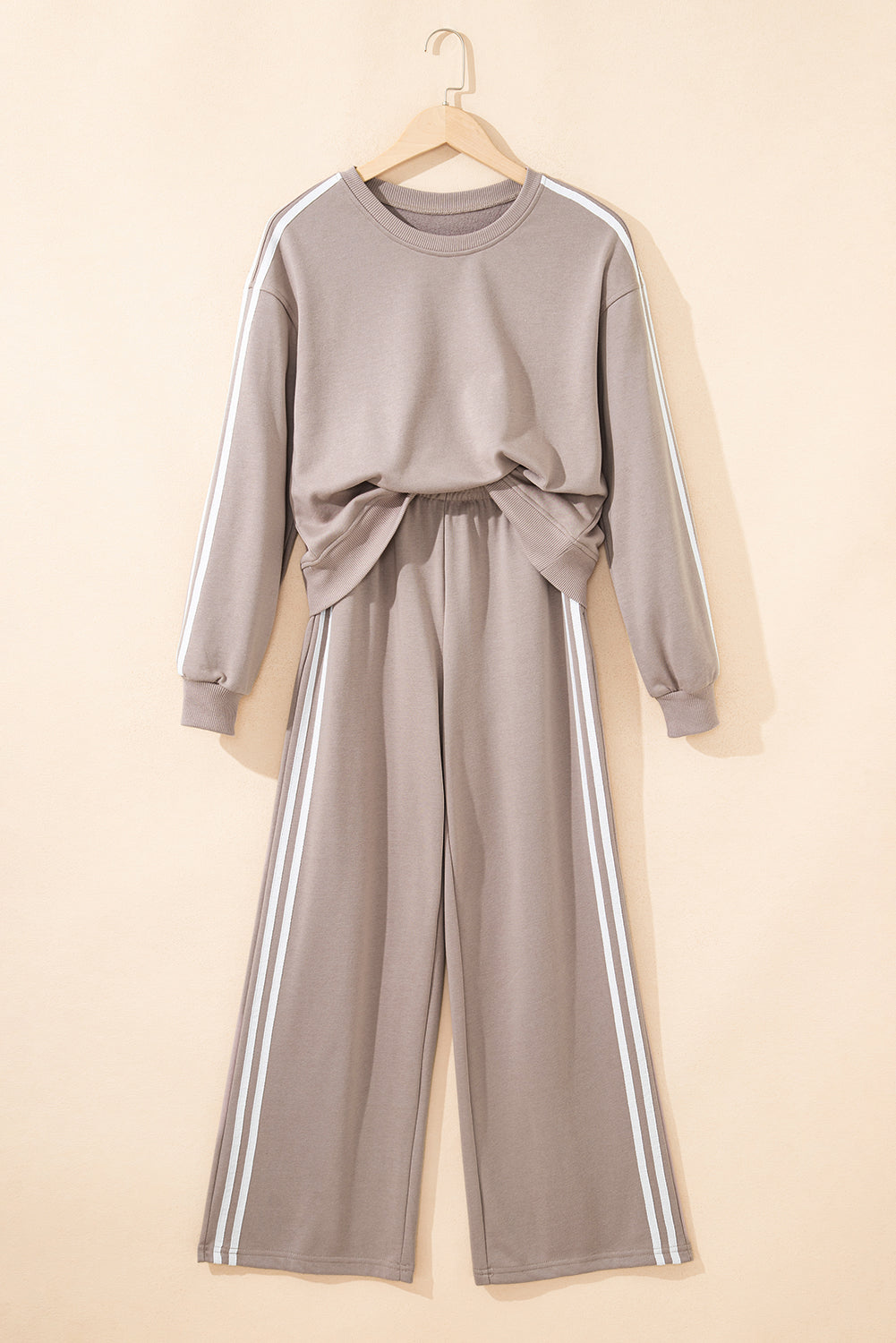Varsity Stripe Crewneck Pullover &amp; Sweatpants Set