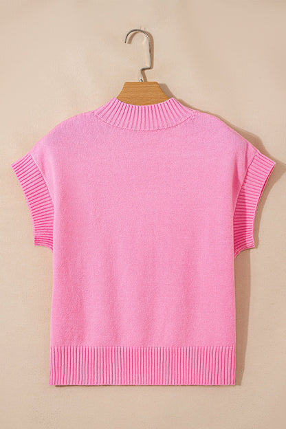Heart Graphic Cropped Short Sleeve Sweater