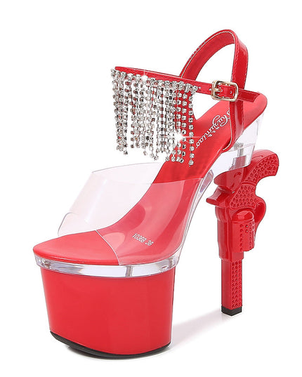 Muffin Sandals Super High Heels Transparent High Heels