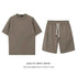 Simple Loose Couple Style Short-sleeved Shorts Two-piece Suit
