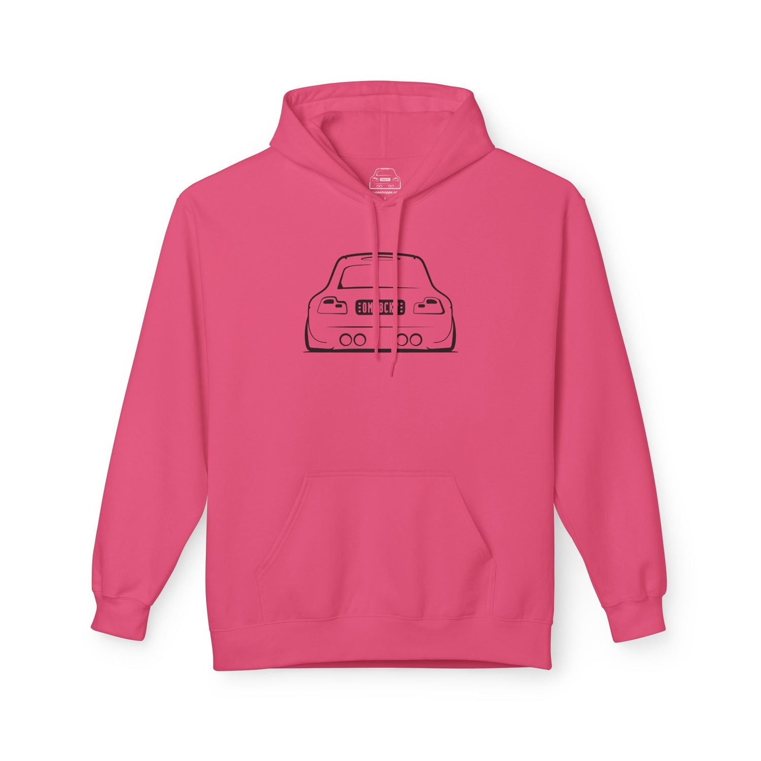 OMGBCKY Black Coupe Silhouette Hoodie - Unisex Gildan Classic Softstyle Fleece Drawstring Hoodie