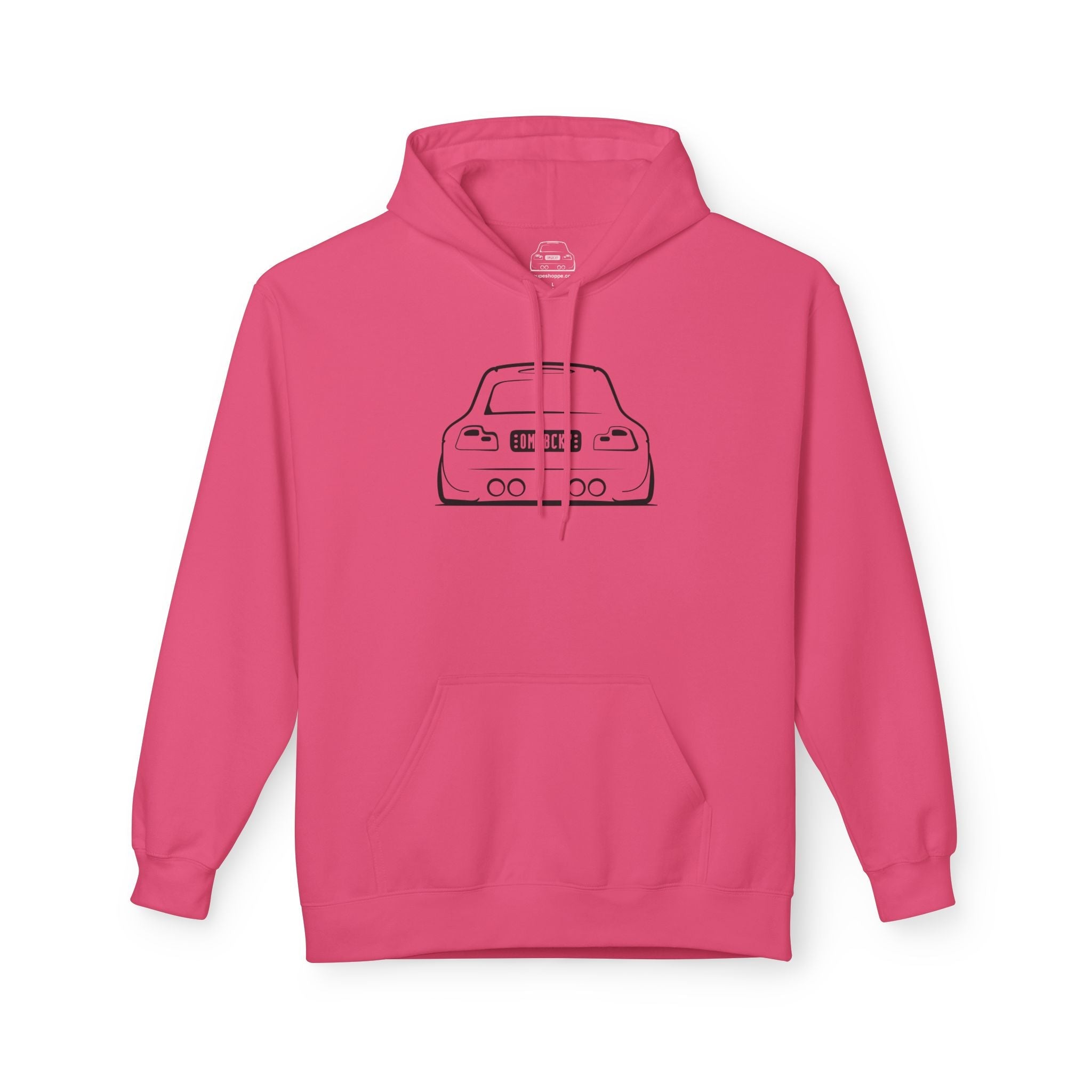 OMGBCKY Black Coupe Silhouette Hoodie - Unisex Gildan Classic Softstyle Fleece Drawstring Hoodie
