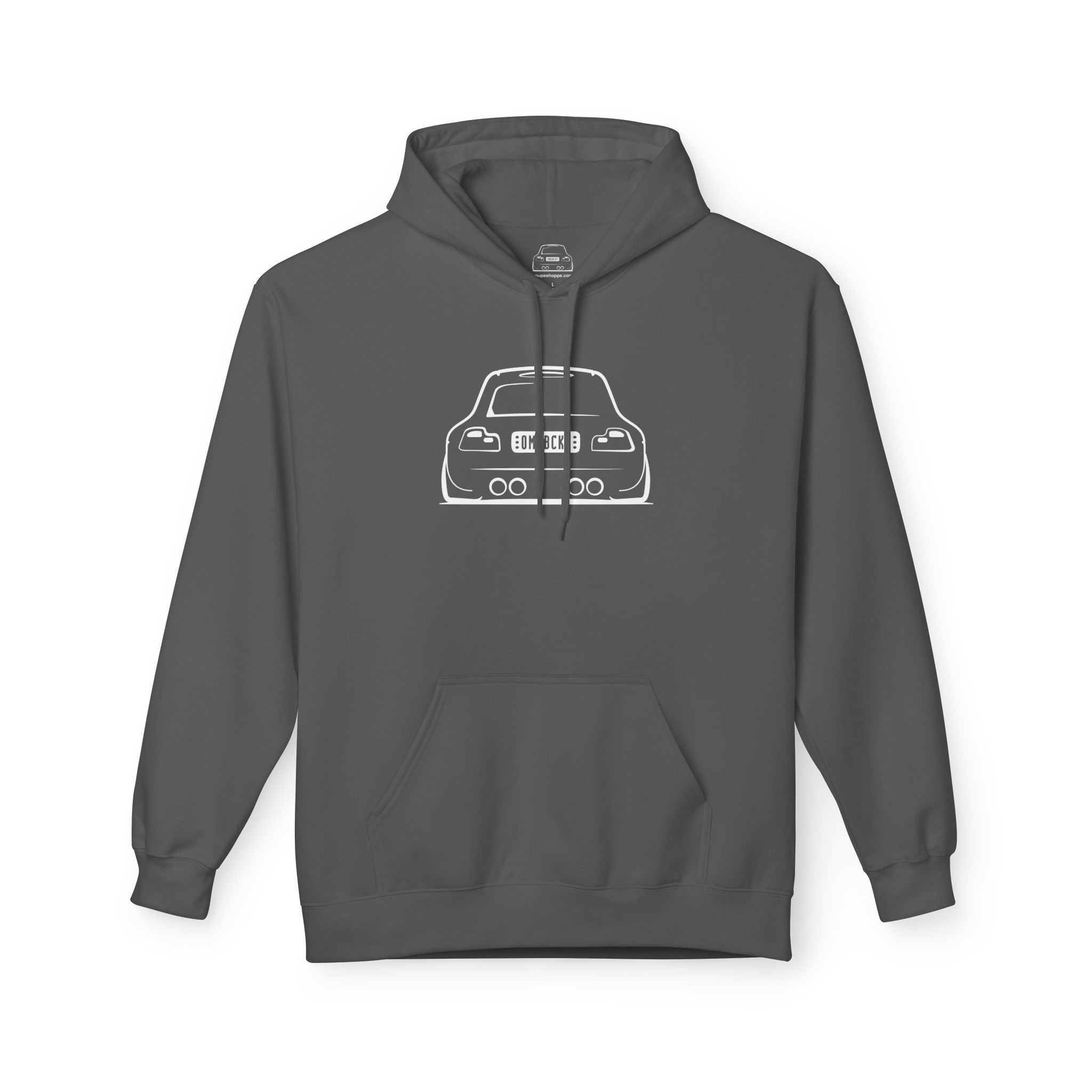 OMGBCKY White Coupe Silhouette Hoodie - Unisex Gildan Classic Softstyle Fleece Drawstring Hoodie