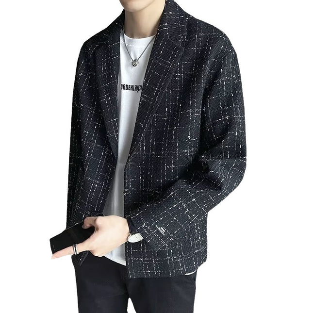 Mens Avant-garde Plaid Blazer