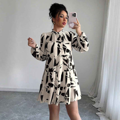 Simple Printed Skirt For Women Dress