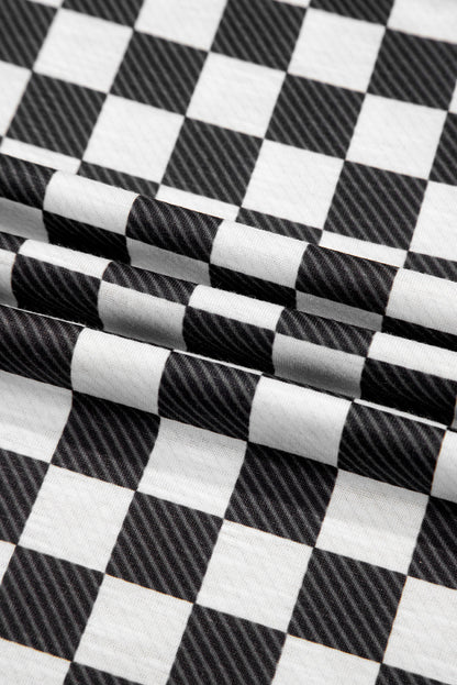 Checker T-Shirt &amp; High Waist Skort Set