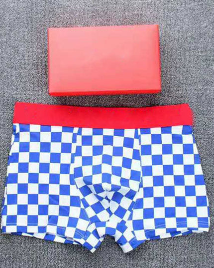 Checkered Men's Cotton Boxer Boxer Briefs