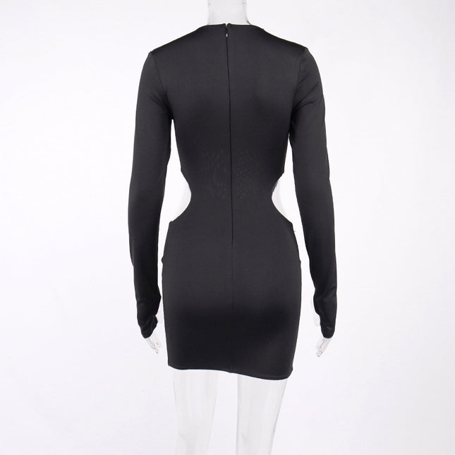 Fashion Solid Color Hollow Out Waist Bag Hip Skirt European And American Dresses