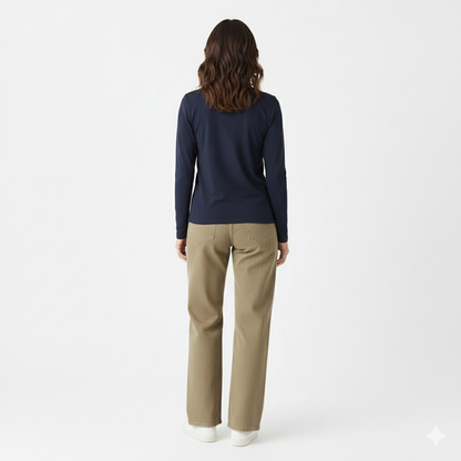 Drew Navy Long Sleeve Crew