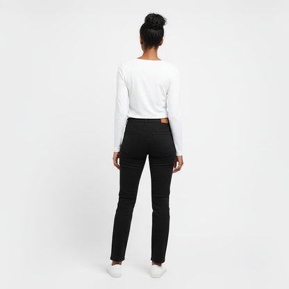 Drew White Long Sleeve Crew