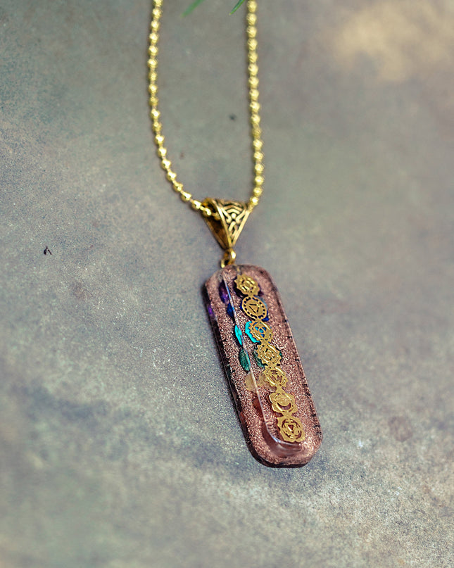 7 chakra Orgone Copper Pendant with Chain (Ships from USA!)