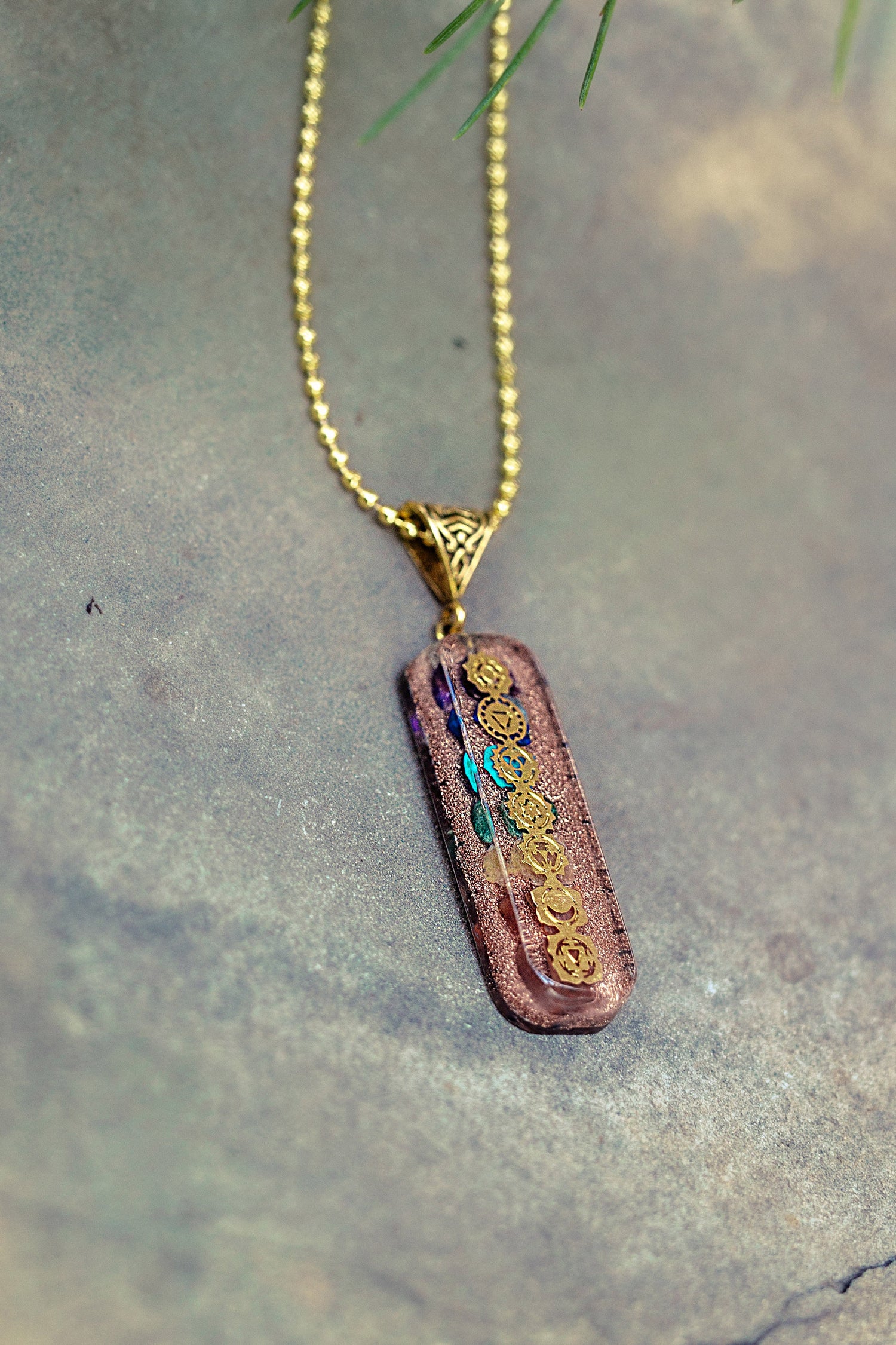 7 chakra Orgone Copper Pendant with Chain (Ships from USA!)