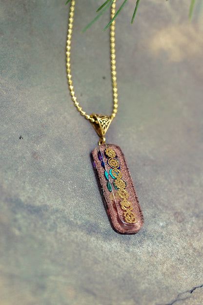 7 chakra Orgone Copper Pendant with Chain (Ships from USA!)
