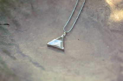 Triangle Vogel Star of David Clear Quartz Pendant