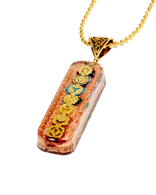 7 chakra Orgone Copper Pendant with Chain (Ships from USA!)