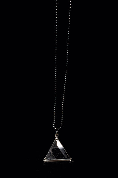 Triangle Vogel Star of David Clear Quartz Pendant