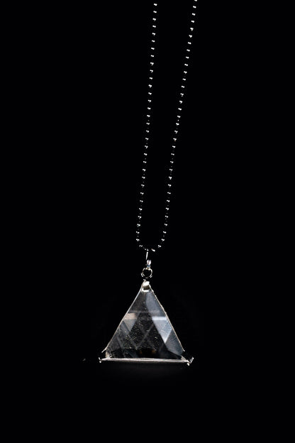 Triangle Vogel Star of David Clear Quartz Pendant