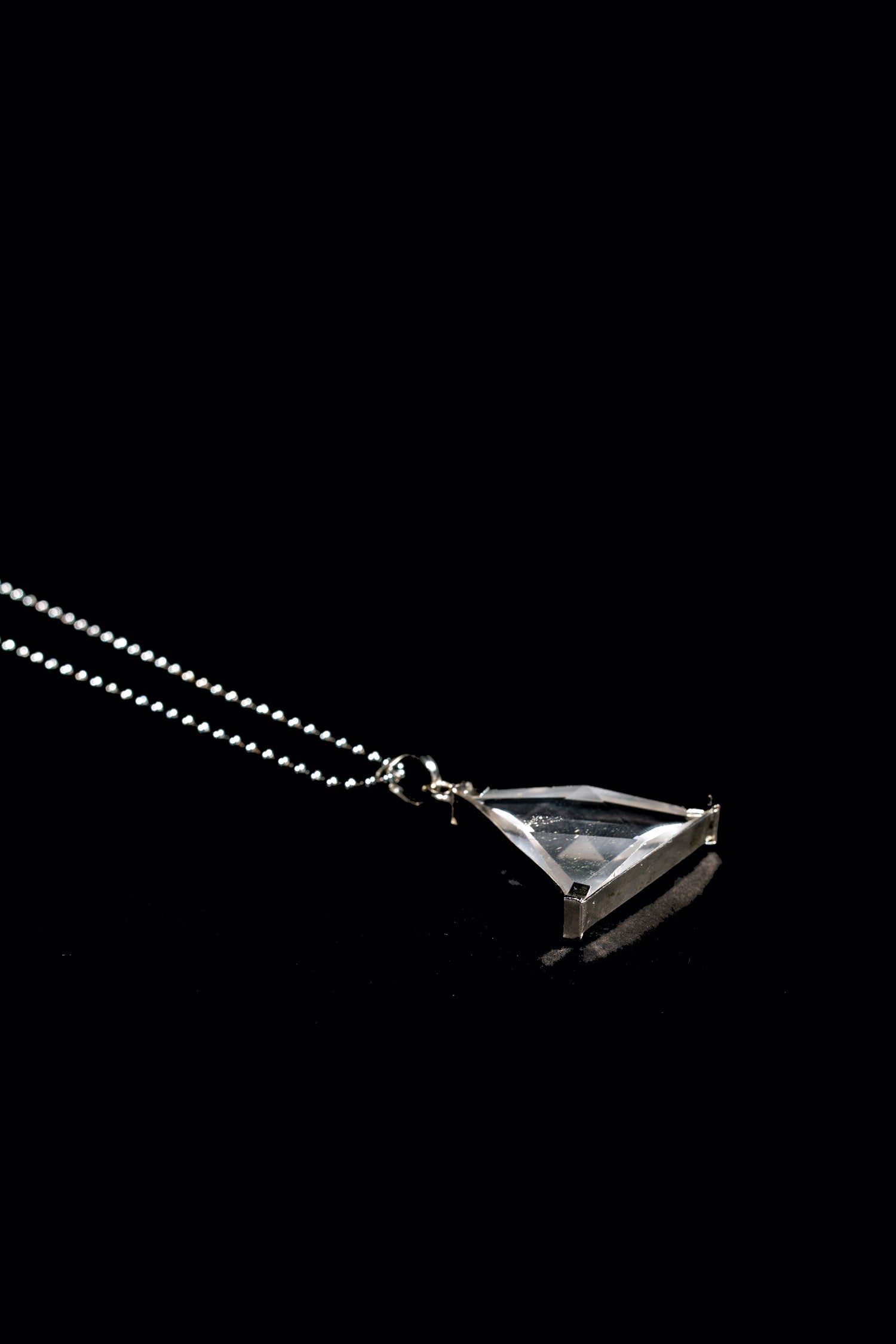 Triangle Vogel Star of David Clear Quartz Pendant