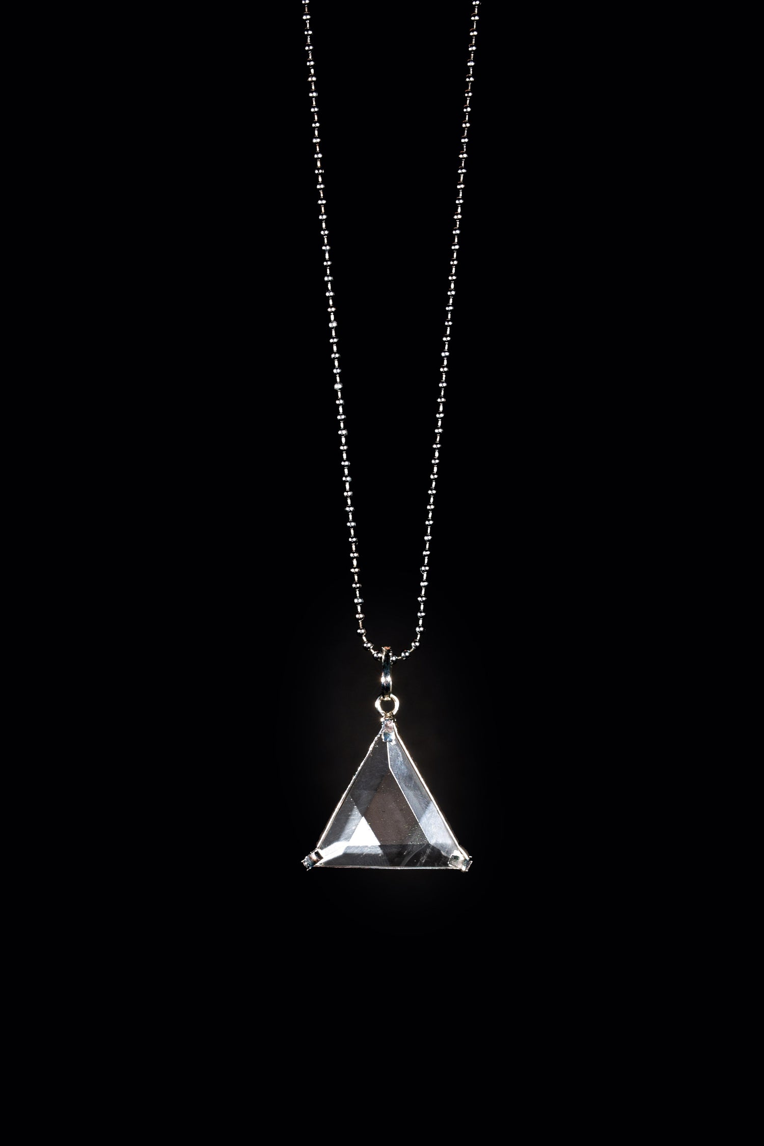 Triangle Vogel Star of David Clear Quartz Pendant