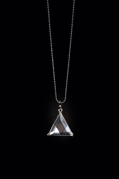 Triangle Vogel Star of David Clear Quartz Pendant