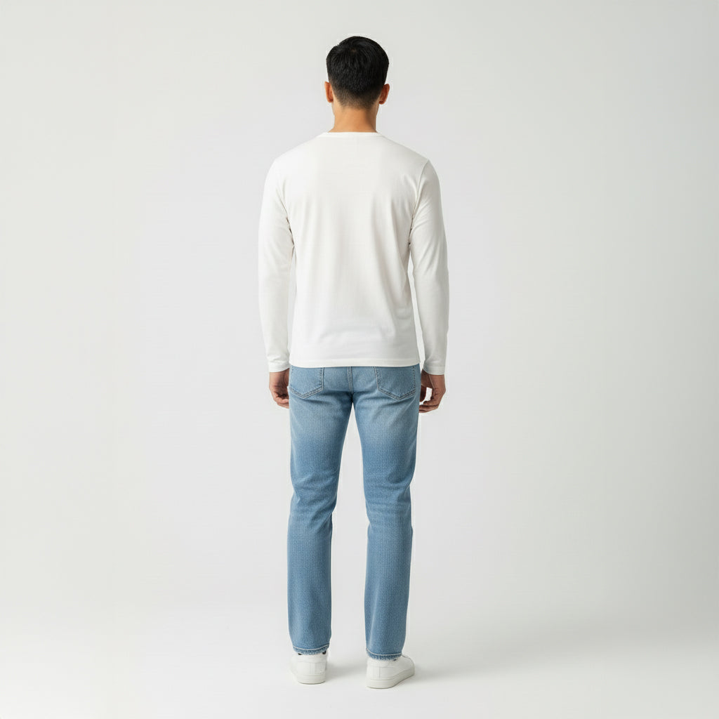 Mason White Long Sleeve Crew