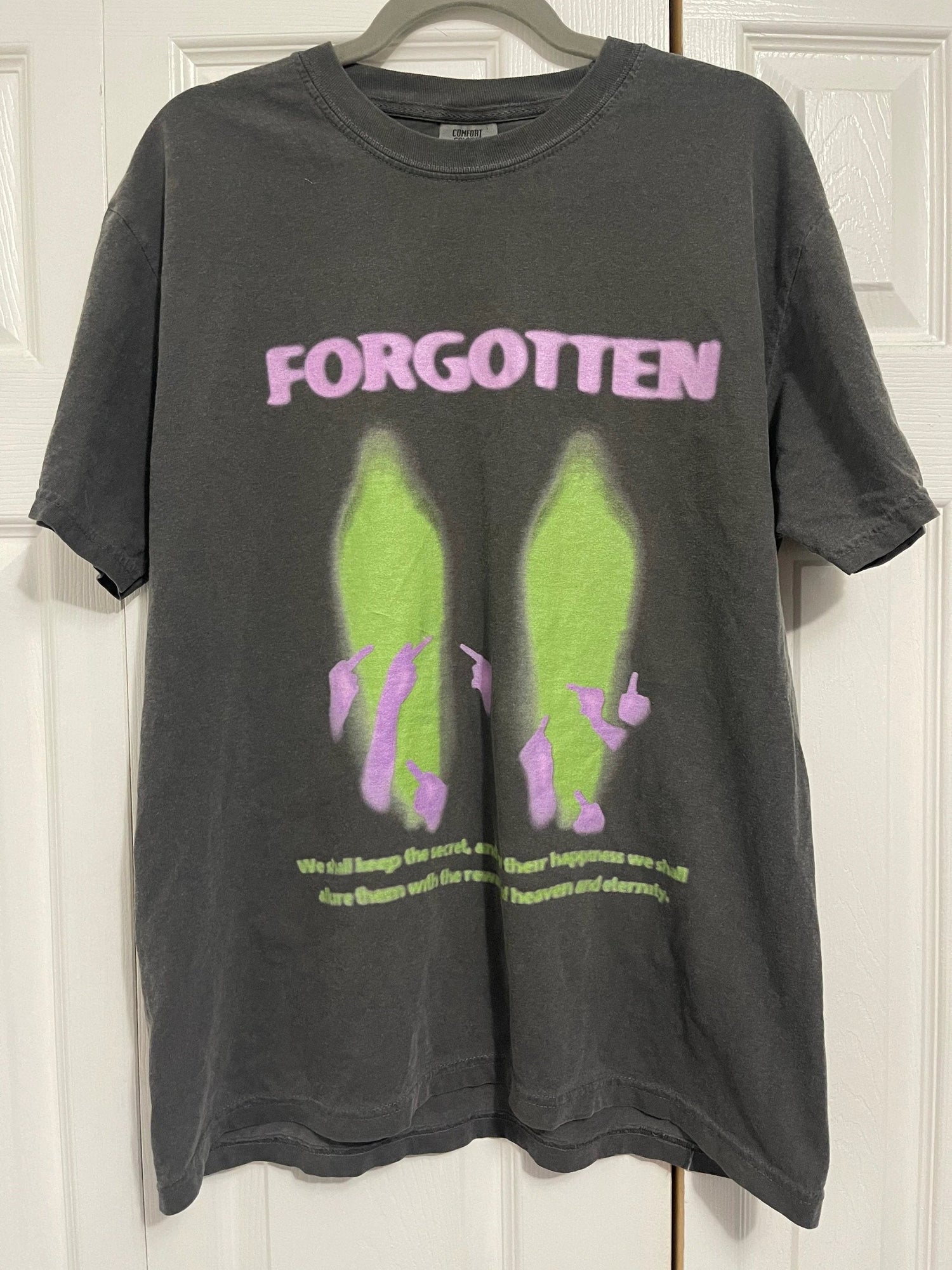 Paranormal Forgotten Garment Dyed Streetwear Tee Cotton Short Sleeve T Shirt