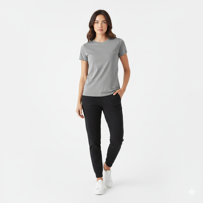 Kenzi Grey Short Sleeve Crew