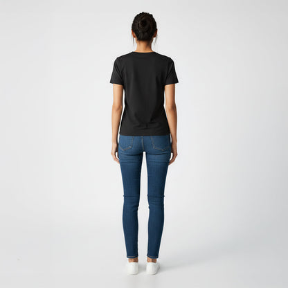Kenzi Black Short Sleeve Crew
