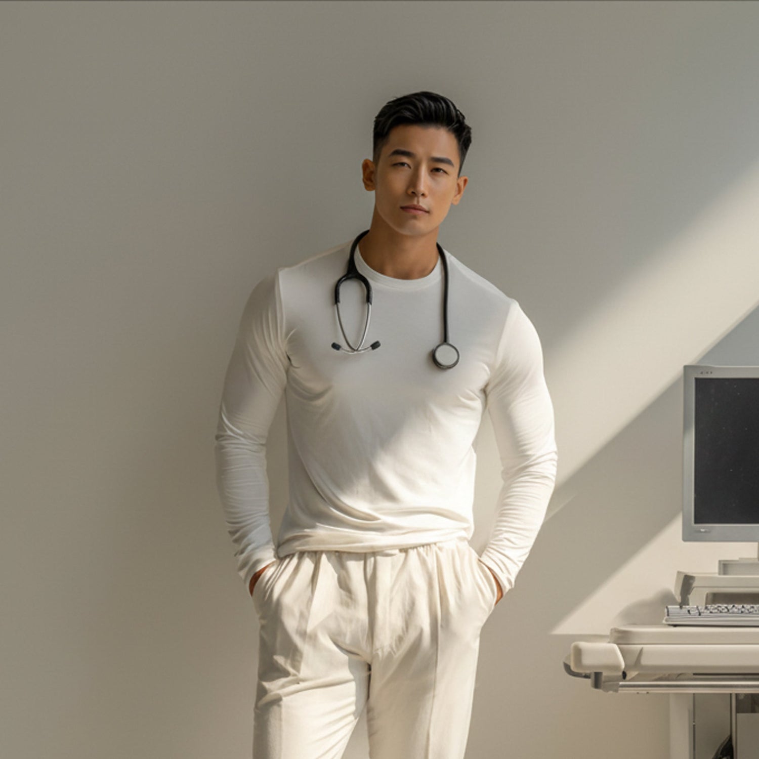 Mason White Long Sleeve Crew